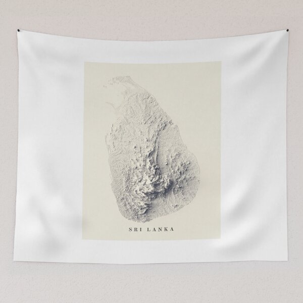 Item preview, Sri Lanka Ceylon Shaded Relief Map 3D digitally rendered designed and sold by ThinkAboutMaps.