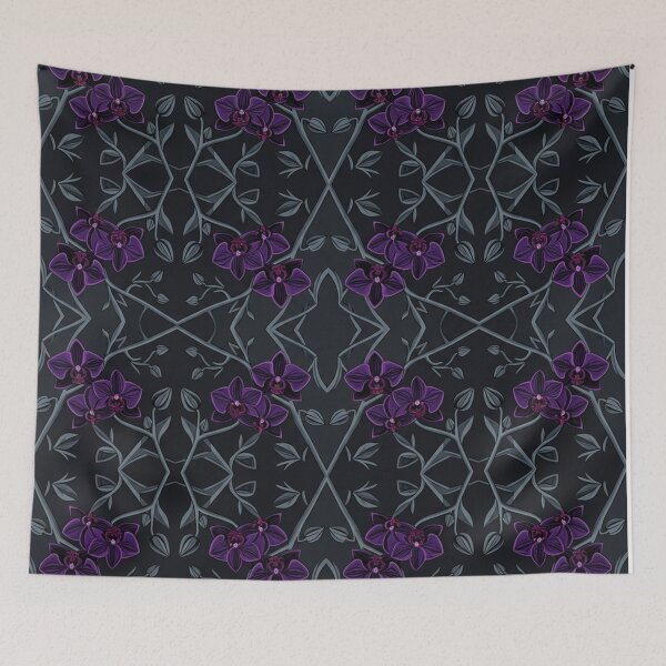 Item preview, Gothic Dark Purple Orchid Floral Pattern designed and sold by Owcomm.