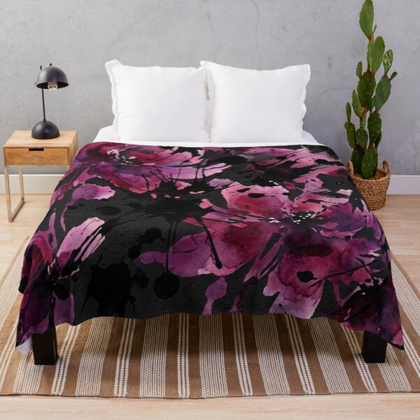 Item preview, Moody Dark Magenta Watercolor Floral Pattern designed and sold by Owcomm.