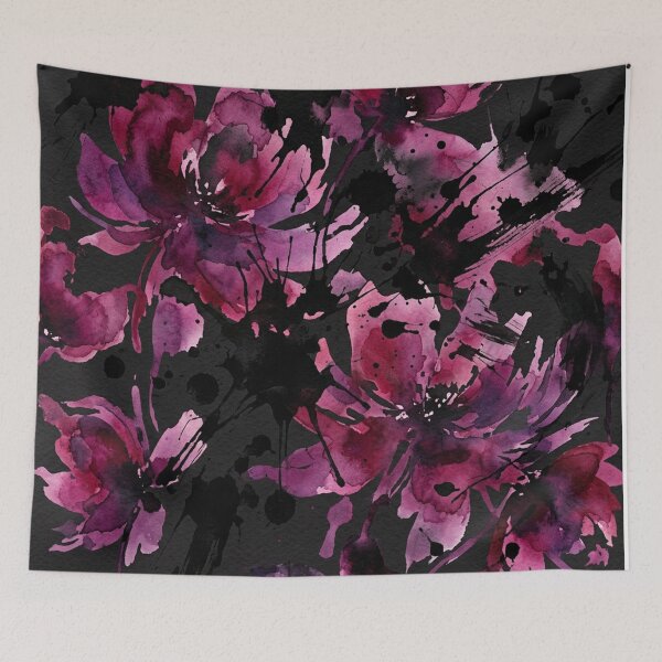 Item preview, Moody Dark Magenta Watercolor Floral Pattern designed and sold by Owcomm.