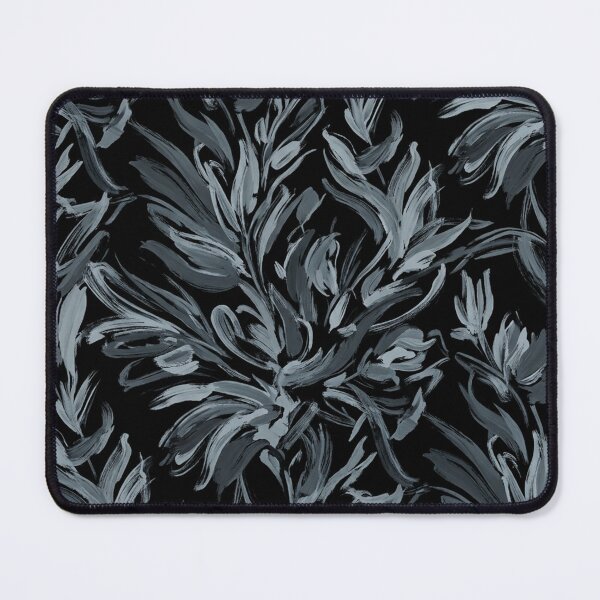 Item preview, Monochrome Silver Floral Brushstrokes Seamless Pattern designed and sold by Owcomm.