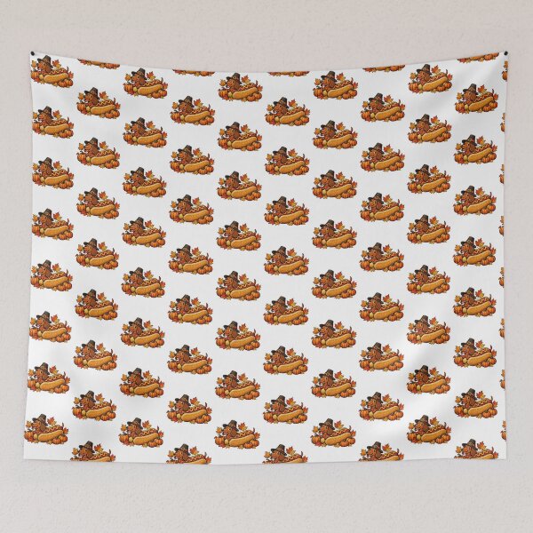 Item preview, Vintage thanksgiving Dachshund Hot Dog designed and sold by QuiteOrbit.