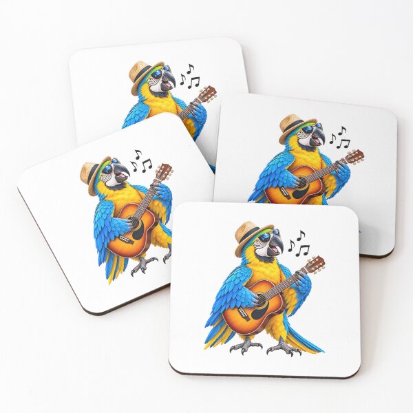 Item preview, Sunny musical parrot with a guitar designed and sold by Hassine-Art.