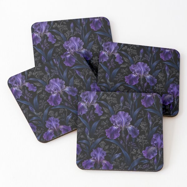 Item preview, Dark Purple Iris Floral Botanical Pattern designed and sold by Owcomm.
