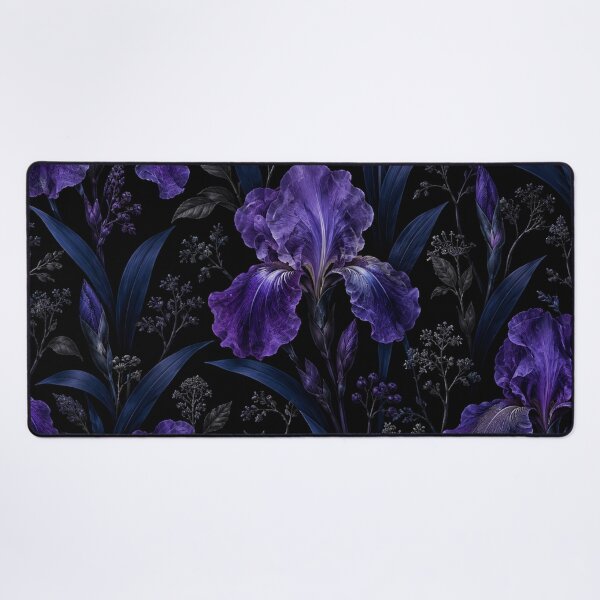 Item preview, Dark Purple Iris Floral Botanical Pattern designed and sold by Owcomm.