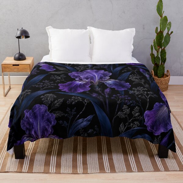 Item preview, Dark Purple Iris Floral Botanical Pattern designed and sold by Owcomm.