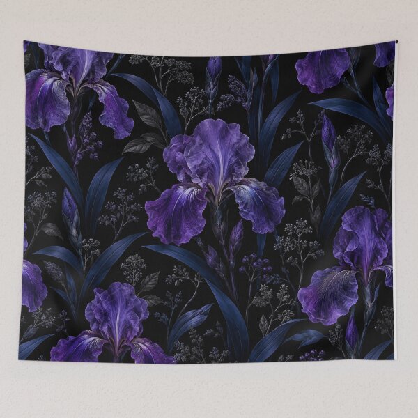 Item preview, Dark Purple Iris Floral Botanical Pattern designed and sold by Owcomm.
