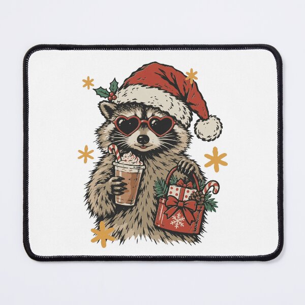 Item preview, Christmas Raccoon, Funny Holiday Raccoon, Santa-Hat Raccoon designed and sold by m-smith-bear.