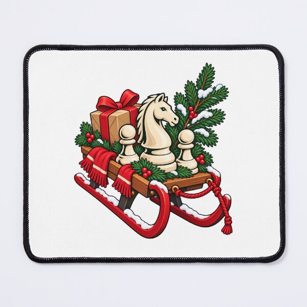 Item preview, Christmas Chess Knight and Pawns on a Festive Sleigh designed and sold by skyartdesign.