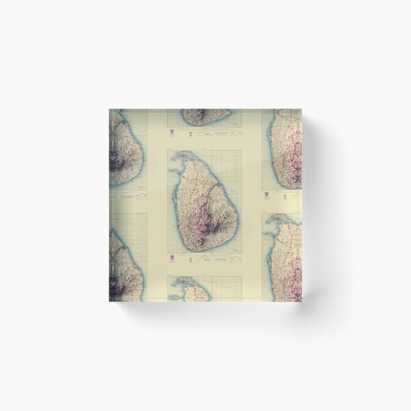 Item preview, 1944 Sri Lanka Ceylon Relief Map digitally-rendered designed and sold by ThinkAboutMaps.
