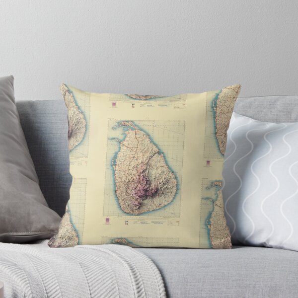 Item preview, 1944 Sri Lanka Ceylon Relief Map digitally-rendered designed and sold by ThinkAboutMaps.