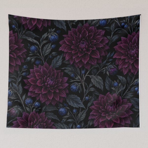 Item preview, Dark Plum Dahlia Floral Seamless Pattern designed and sold by Owcomm.