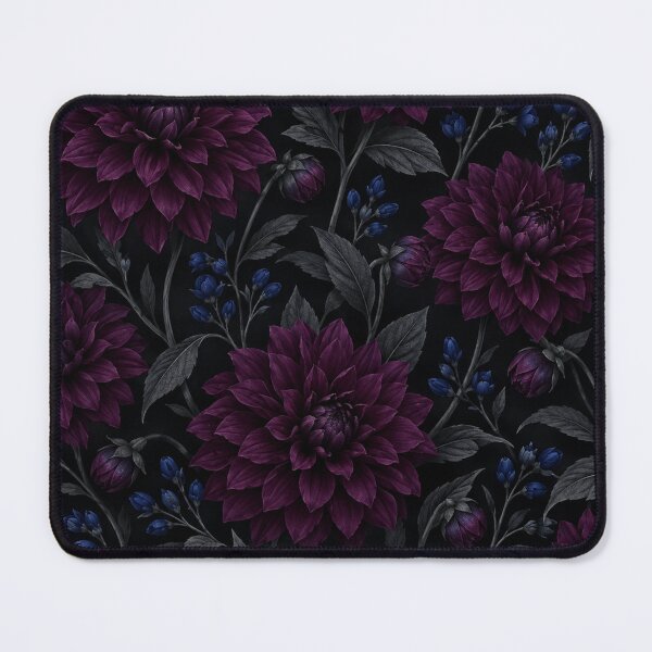 Item preview, Dark Moody Plum Dahlia Floral Pattern designed and sold by Owcomm.