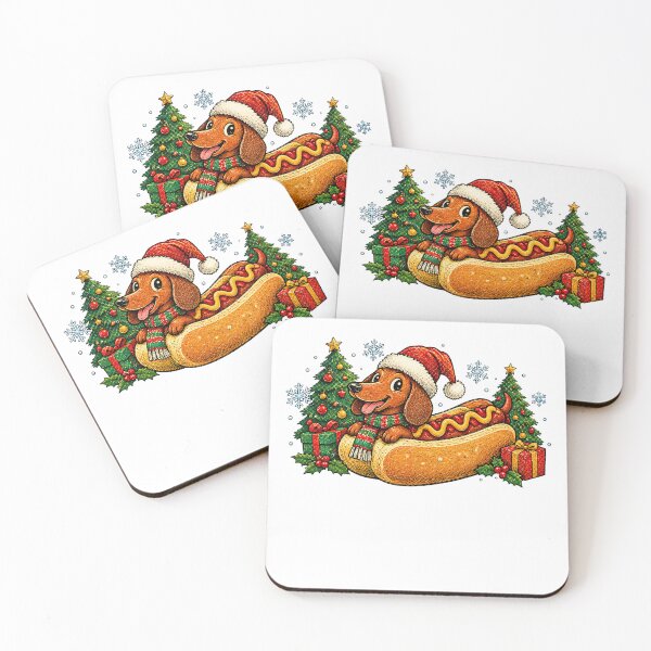 Item preview, Vintage Christmas Dachshund Hot Dog designed and sold by QuiteOrbit.