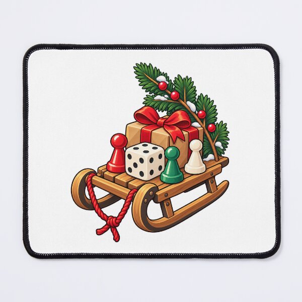 Item preview, Christmas Board Game Dice and Pawns on a Festive Sleigh designed and sold by skyartdesign.