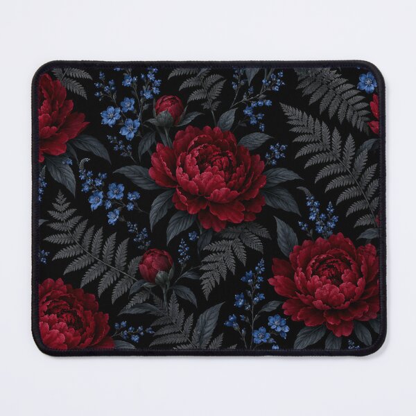 Item preview, Dark Red Peonies and Ferns Seamless Floral Pattern designed and sold by Owcomm.