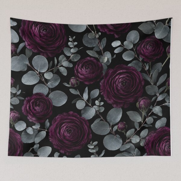 Item preview, Dark Plum Ranunculus Floral Pattern designed and sold by Owcomm.