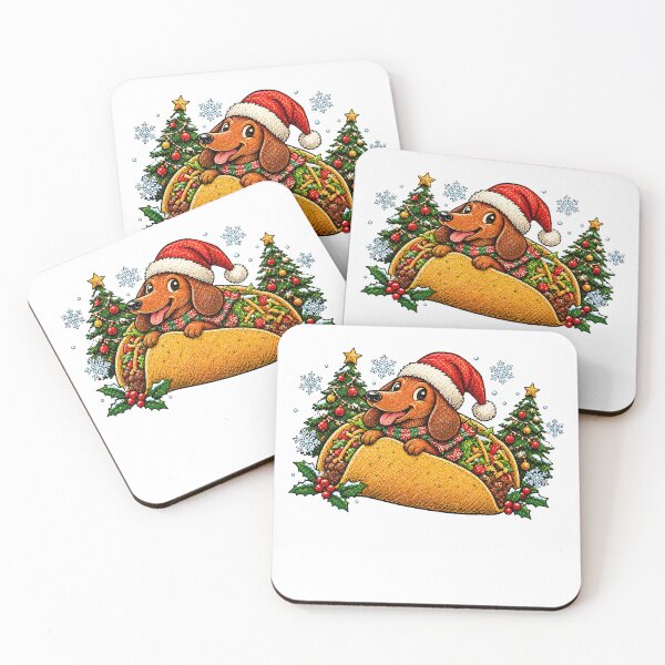 Item preview, Merry Christmas Dachshund tacos designed and sold by QuiteOrbit.