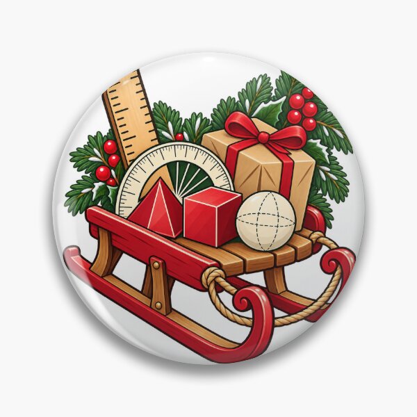 Item preview, Christmas Geometry Tools and Shapes on a Festive Sleigh designed and sold by skyartdesign.
