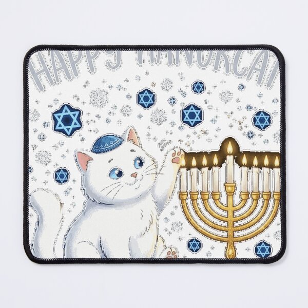 Item preview, Happy Hanukcat Black Cat Menorah Hanukkah Classic T-Shirt_1ac60e9583 designed and sold by TinyHands-Art.