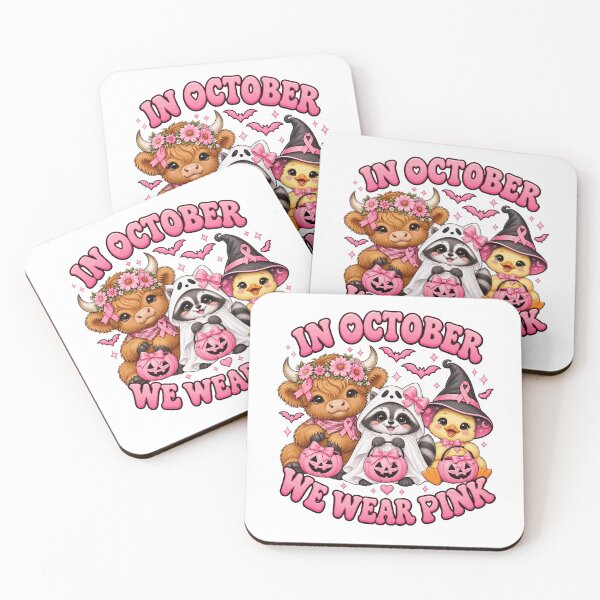Item preview, In October We Wear Pink Cute Animals Halloween designed and sold by justinhmorton.