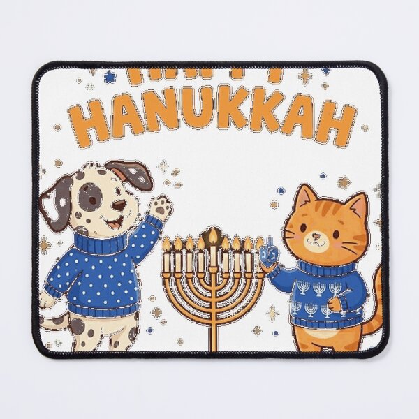 Item preview, Happy Hanukkah Dog & Cat Classic T-Shirt_15de5f10c3 designed and sold by MixyMugs.