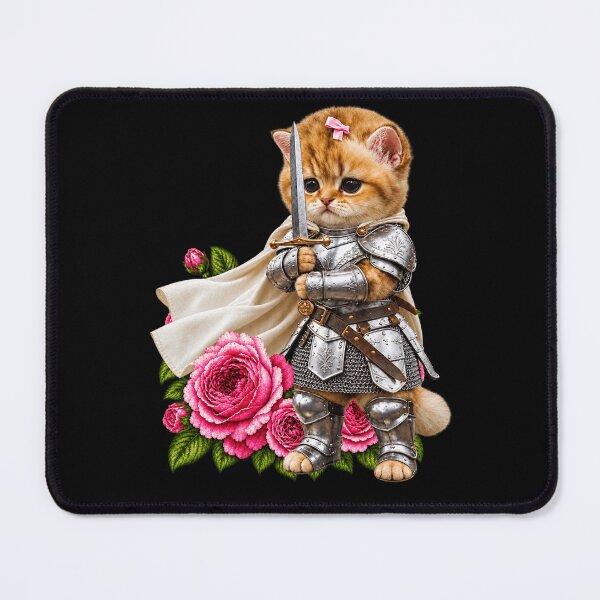Item preview, Knight Cat with Rose Vintage T-Shirt, Meme Kitten designed and sold by gidel-sales.