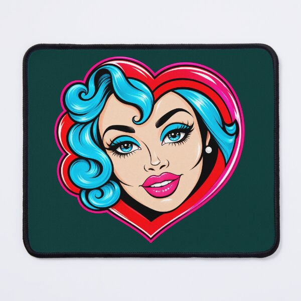 Item preview, Heart Face: Pop Art Illustration with Seductive Expression designed and sold by marvinins.
