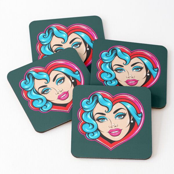 Item preview, Heart Face: Pop Art Illustration with Seductive Expression designed and sold by marvinins.