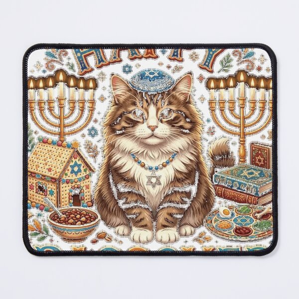 Item preview, Jewish Cat kippah Happy Passover Matzah Passover Holiday Essential T-Shirt_f5d648ba8f designed and sold by fine line.