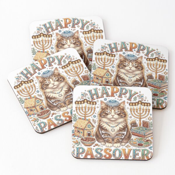 Item preview, Jewish Cat kippah Happy Passover Matzah Passover Holiday Essential T-Shirt_f5d648ba8f designed and sold by fine line.
