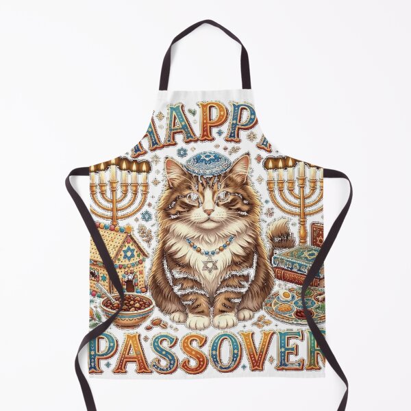 Item preview, Jewish Cat kippah Happy Passover Matzah Passover Holiday Essential T-Shirt_f5d648ba8f designed and sold by fine line.