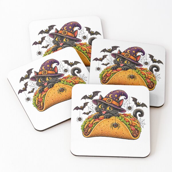 Item preview, Vintage Halloween Blackcat tacos designed and sold by QuiteOrbit.