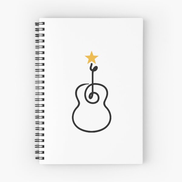Item preview, I Love Guitar Minimalist One Line Art with Yellow Star designed and sold by MirrorsFineArt.