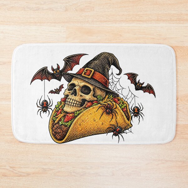 Item preview, Vintage Halloween skull tacos designed and sold by QuiteOrbit.