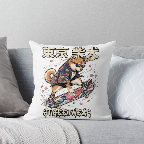 Item preview, Tokyo Streetwear Skater Shiba Inu Kimono Graphic Sticker designed and sold by Hikariha Studio.