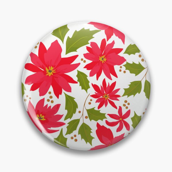 Item preview, Winter Red Poinsettias Chic Floral Pattern With Leaves designed and sold by DEC02.