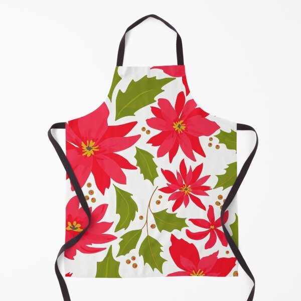 Item preview, Winter Red Poinsettias Chic Floral Pattern With Leaves designed and sold by DEC02.