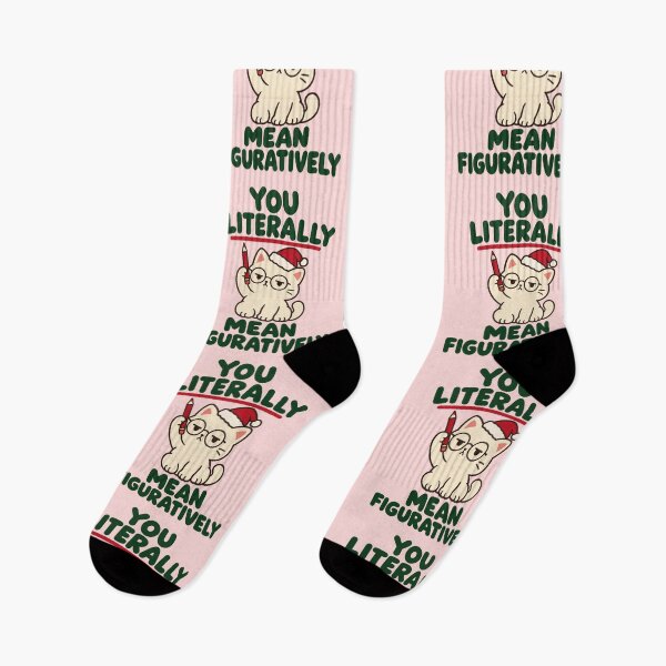 Item preview, Funny Christmas Cat for Grammar Lovers – You Literally Mean Figuratively designed and sold by Im-Ara.