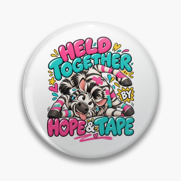 Item preview, Held Together by Hope & Tape – Funny Hypermobility Zebra Cartoon designed and sold by BendyZebra09.