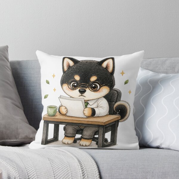 Item preview, Black and Tan Shiba Inu Checking Documents designed and sold by Kawaii Matcha Studio.