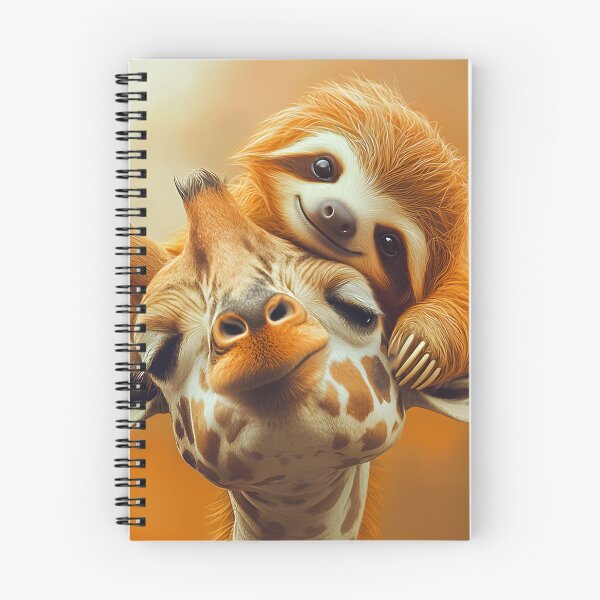 Item preview, Sloth Hugging Giraffe: Cozy Head Rest in Autumn Leaves designed and sold by Mario  Rojas.