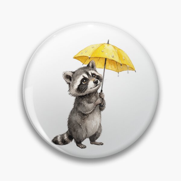 Item preview, Raccoon With Yellow Umbrella designed and sold by Tiffany Roy.