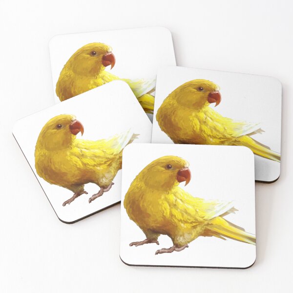 Item preview, Yellow Indian Ringneck transparent  designed and sold by ArtByJaime1843.