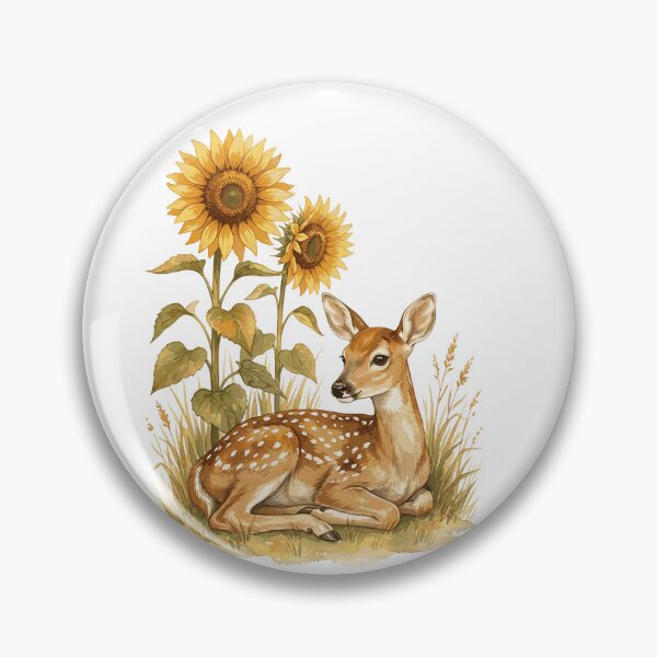 Item preview, Fawn Among Sunflowers designed and sold by Tiffany Roy.