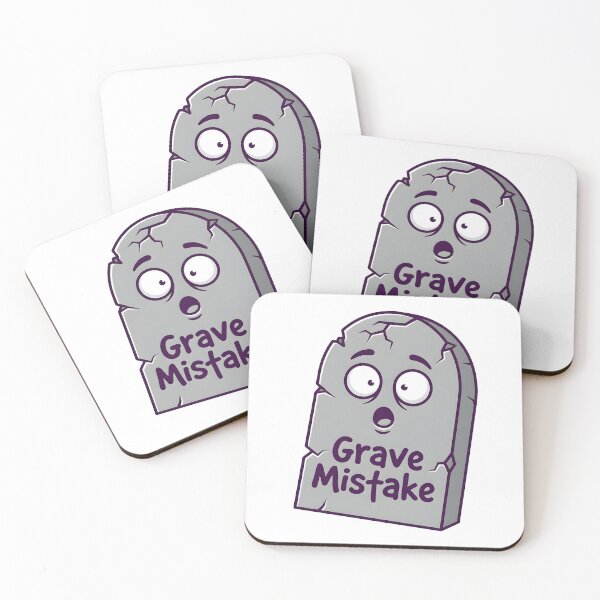 Item preview, Grave Mistake Cute Tombstone Funny Halloween Pun Kawaii Spooky designed and sold by ChubbyGoong.