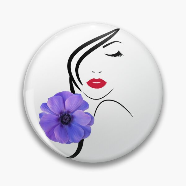 Item preview, Pretty Girl Purple Violet Anemone White Black 2 Shapes Mania designed and sold by Shapes-Mania.