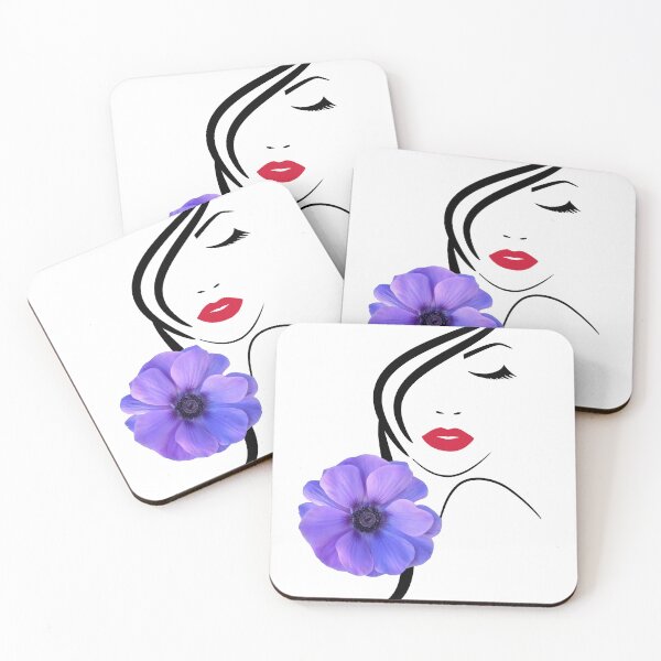 Item preview, Pretty Girl Purple Violet Anemone White Black 2 Shapes Mania designed and sold by Shapes-Mania.