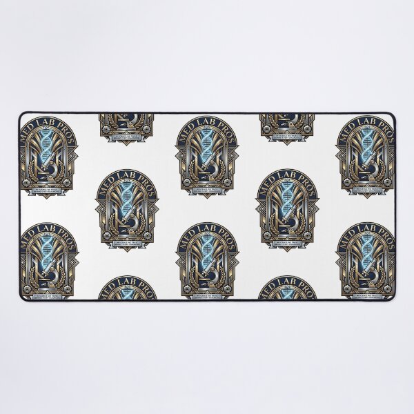 Item preview, Med Lab Pros – In Science We Trust Behind Every Diagnosis Neo Deco Medical Laboratory Professional Crest Art designed and sold by Luminari Creations.