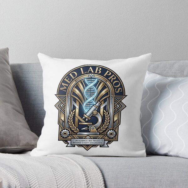 Item preview, Med Lab Pros – In Science We Trust Behind Every Diagnosis Neo Deco Medical Laboratory Professional Crest Art designed and sold by Luminari Creations.
